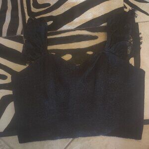 Vixen by Micheline Pitt lace top size 3xl New  le femme en noir (fits 2x)